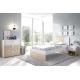 Dormitorio Juvenil con cama compacta, cómoda y mesita Ref YK24