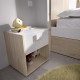 Dormitorio Juvenil con cama compacta, cómoda y mesita Ref YK24