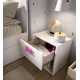 Dormitorio Juvenil con cama compacta, armario, cómoda y mesita Ref YK25