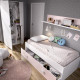 Dormitorio Juvenil cama con contenedor, armario 2 puertas y estante Ref YK31
