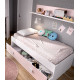 Dormitorio Juvenil cama con contenedor, armario 2 puertas y estante Ref YK31