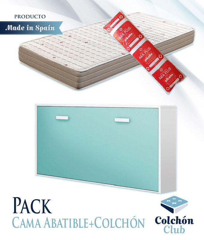 Pack Cama Abatible Horizontal y Colchón con almohada Ref E11000