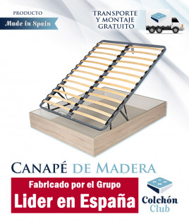 Canapé de Madera Fabricado por el Grupo Lider en España con Tapa Multilaminas Ref P183100