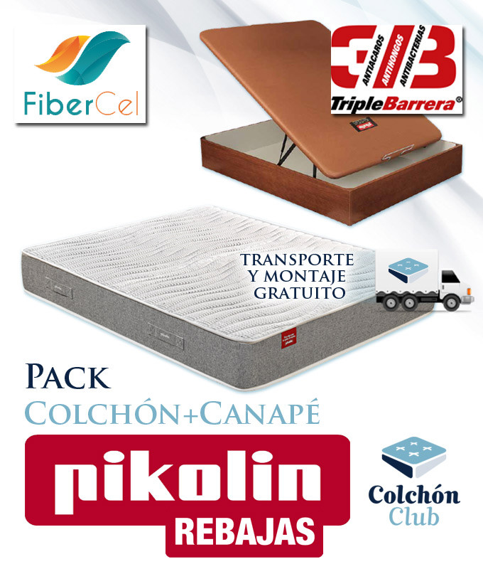 Pack Pikolin, Colchón Modelo Europa y Canapé de Madera Pikolin Ref P321000