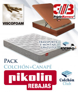 Pack Pikolin, Colchón Modelo Asia y Canapé de Madera Pikolin Ref P326000