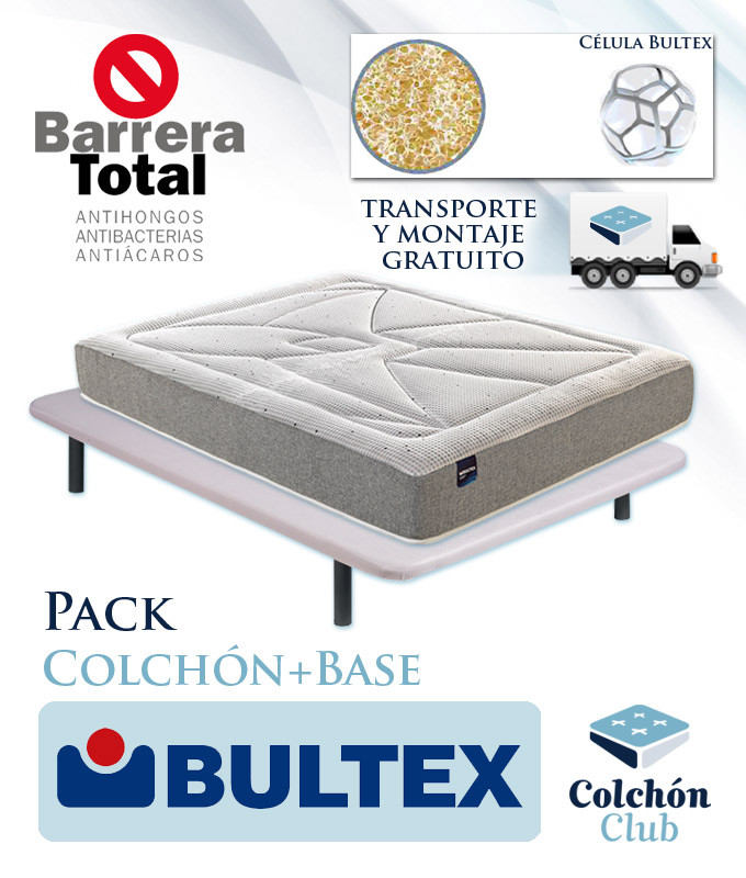 Pack Bultex, Colchón Modelo Oceania y Base Tapizada Ref P339000