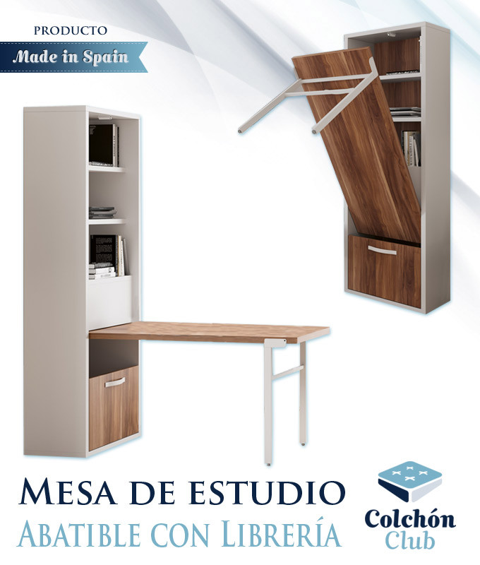 Mesa de estudio abatible con librería Ref N68000