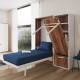Dormitorio Juvenil cama abatible con librería con mesa estudio abatible Ref N21