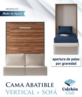 Cama Abatible Vertical con Sofá y apertura de patas por gravedad Ref N69000