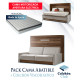 Pack Cama Abatible Horizontal con Sofá, Apertura Eléctrica y Colchón Viscoelástico Ref N77000