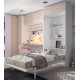 Dormitorio con cama abatible vertical con altillo armario rincón y escritorio Ref Z55