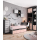 Dormitorio Juvenil con cama, armario tv, librería y escritorio Ref Z10