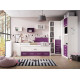 Dormitorio Juvenil con cama compacta, armario rincón y librería Tv Ref Z12