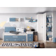 Dormitorio Juvenil con cama compacta, armario rincón, arcón y escritorio Ref Z19
