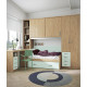 Dormitorio Juvenil con cama nido, armario, puente Librería, arcón y escritorio Ref Z22