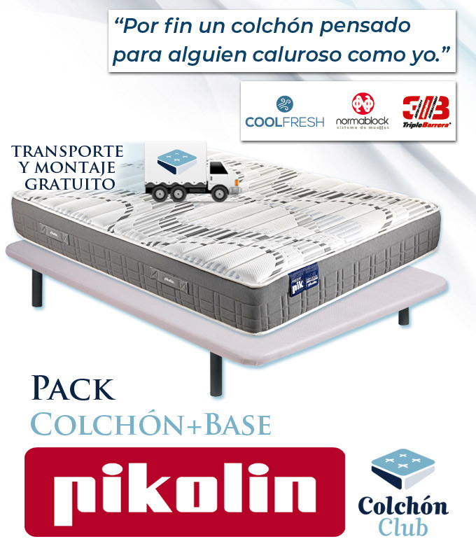 Pack Pikolin, colchón modelo Freshpik y Base tapizada Ref P264000