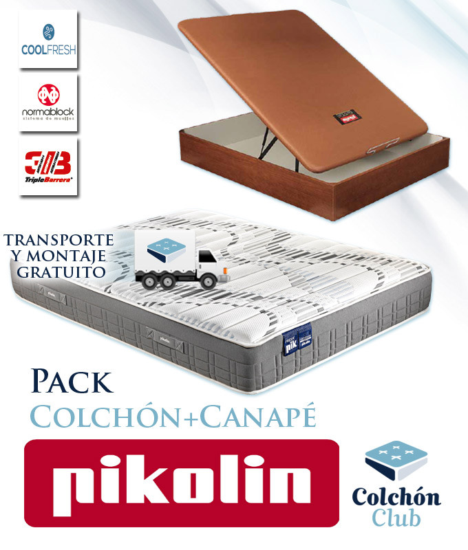 Pack Pikolin, colchón modelo Freshpik y Canapé de madera Pikolin Ref P265000