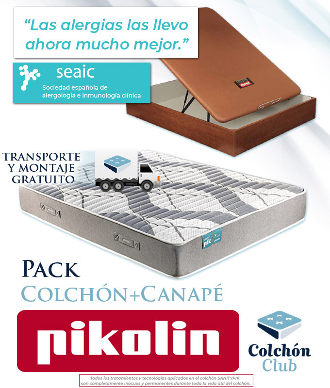 Pack Pikolin, Colchón Modelo Sanitypik y Canapé de madera Pikolin Ref P262000