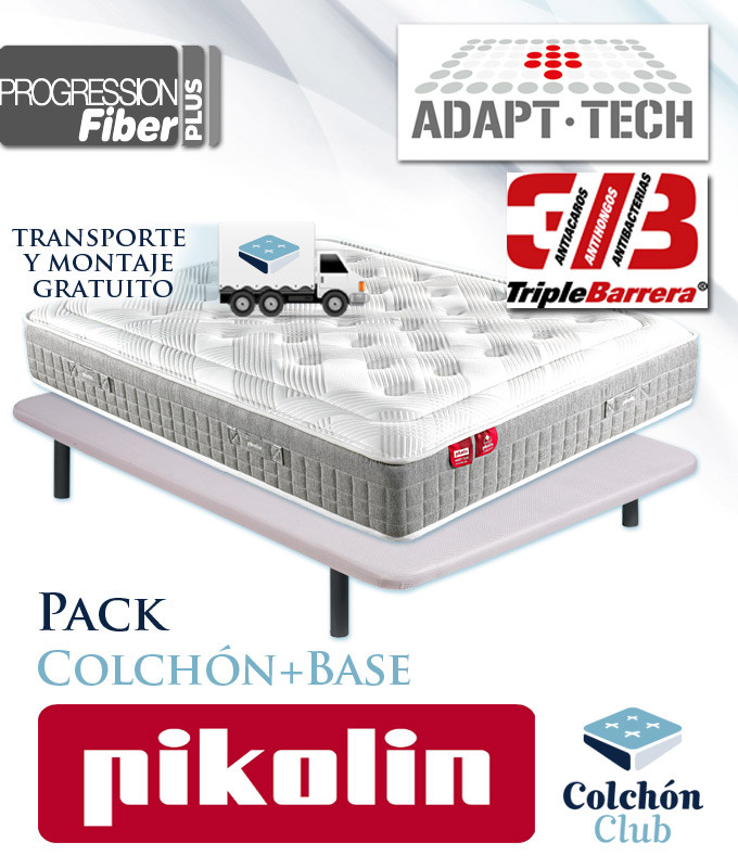 Pack Pikolin, Colchón Pikolin modelo Sleep con muelles ensacados y Base tapizada Ref P438000