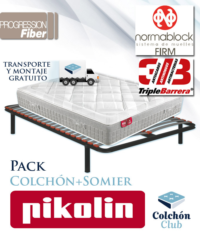 Pack Pikolin, Colchón Pikolin modelo Dream con muelles y somier multiláminas SG16 Ref P433000