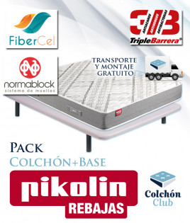 Pack Pikolin, Colchón de Muelles Modelo Arce y Base tapizada Ref P359000