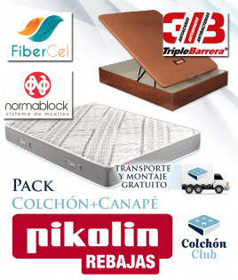 Pack Pikolin, Colchón de Muelles Modelo Arce y Canapé de Madera Pikolin Ref P361000