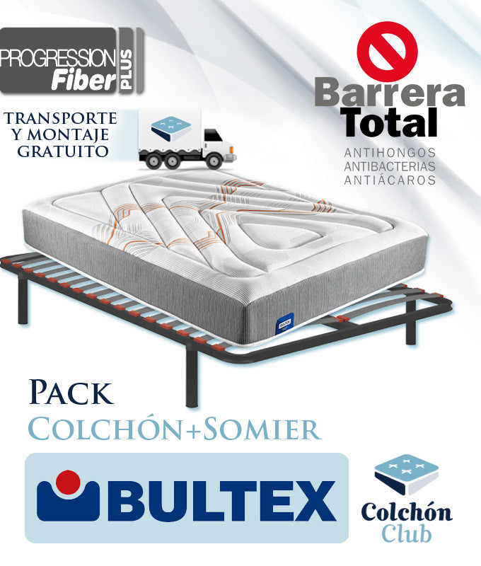 Pack Bultex, Colchón viscoelastico Bultex modelo Casiopea y Somier multiláminas SG16 Ref P166000
