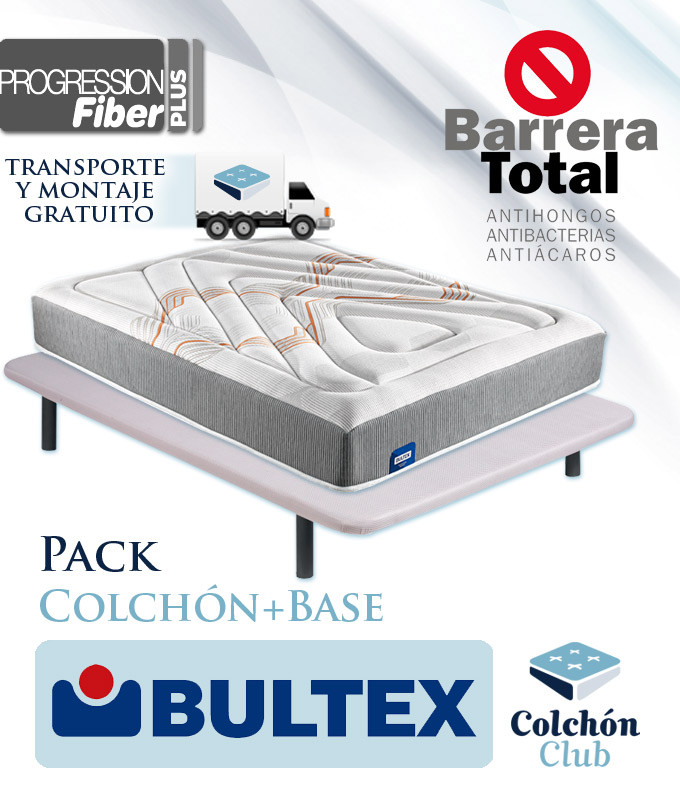 Pack Bultex, Colchón Bultex modelo Casiopea y Base tapizada Ref P245000