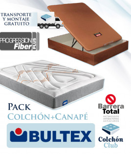 Pack Bultex, Colchón Bultex modelo Casiopea y Somier multiláminas SG16 Ref P166000