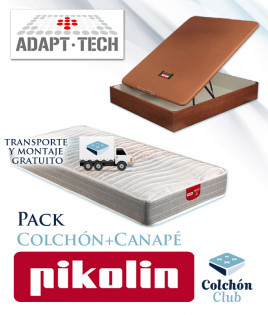 Pack Pikolin, Colchón Pikolin modelo Cherry con muelles Ensacados y Canapé de Madera Pikolin Ref P298000