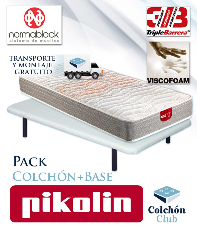 Pack Pikolin, Colchón modelo Pear y Base tapizada Sunlay Ref P228000