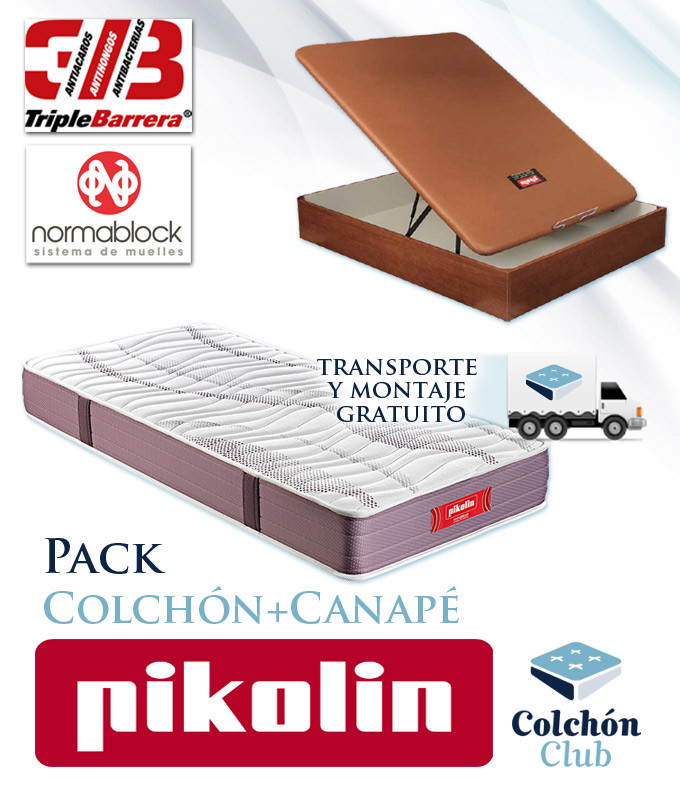 Pack Pikolin, Colchón modelo Encanto y Canapé de Madera Pikolin Ref P150000