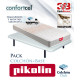 Pack Pikolin, Colchón Viscoelástico modelo Hechizo Compact y Base tapizada Sunlay Ref P225000