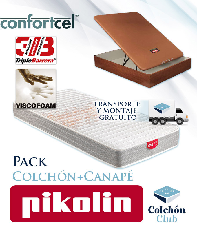 Pack Pikolin, Colchón Viscoelástico modelo Hechizo Compact y Canapé de Madera Pikolin Ref P152000