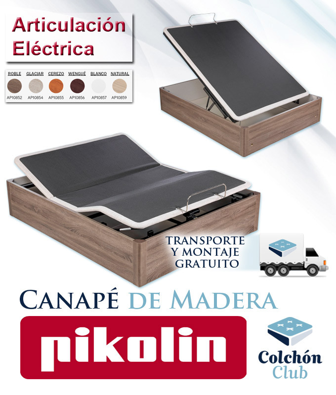 Canapé abatible PIKOLIN madera, alta capacidad y resistencia, blanco, 90x200