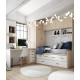 Dormitorio Juvenil con cama nido, armario, puente y escritorio Ref Z32