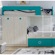 Dormitorio Juvenil cama tren con armario, arcón y escritorio Ref Z72