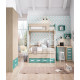 Dormitorio Juvenil con Litera, armario y escritorio con cajonera Ref Z78B