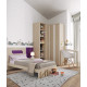 Dormitorio Juvenil con cama de 90, armario rincón, librería y escritorio Ref Z74