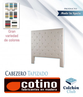 Cabecero tapizado acolchado con botones disponible en gran variedad de colores Ref CT04