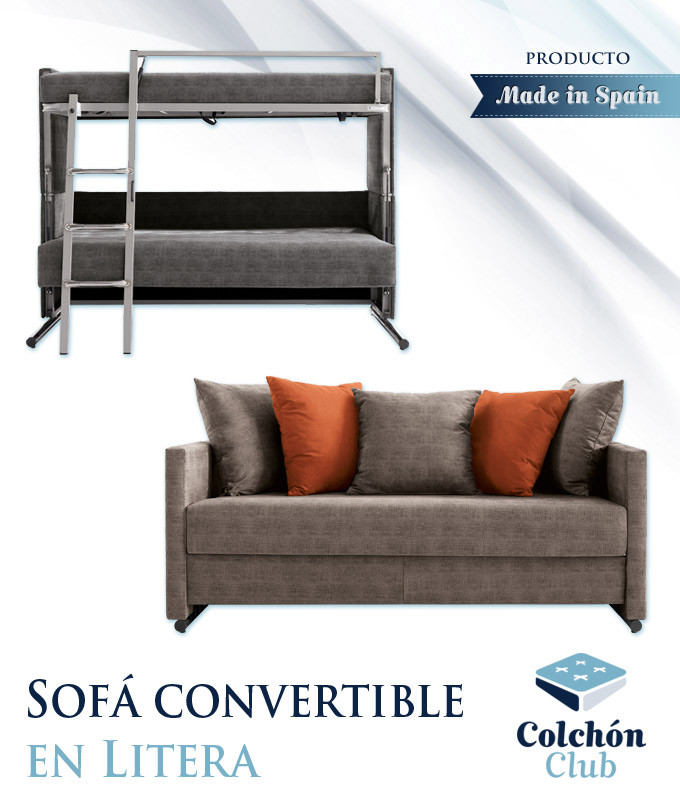 Sofá convertible en litera disponible en gran variedad de tejidos Ref LC10000