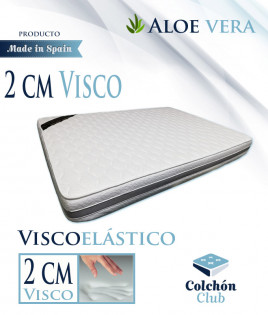 Colchón Viscoelástico Aloe Vera con Tacto Visco Fresh, Tejido Strech y núcleo Biocel Ref I10000