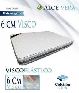 Colchón Viscoelástico de 6 cm en núcleo y funda Aloe Vera con tacto Visco Fresh Ref I13000