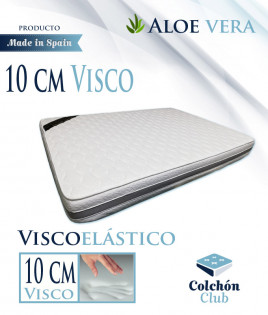 Colchón Viscoelástico de 8 cm en núcleo y funda Aloe Vera con tacto Visco Fresh Ref I14000