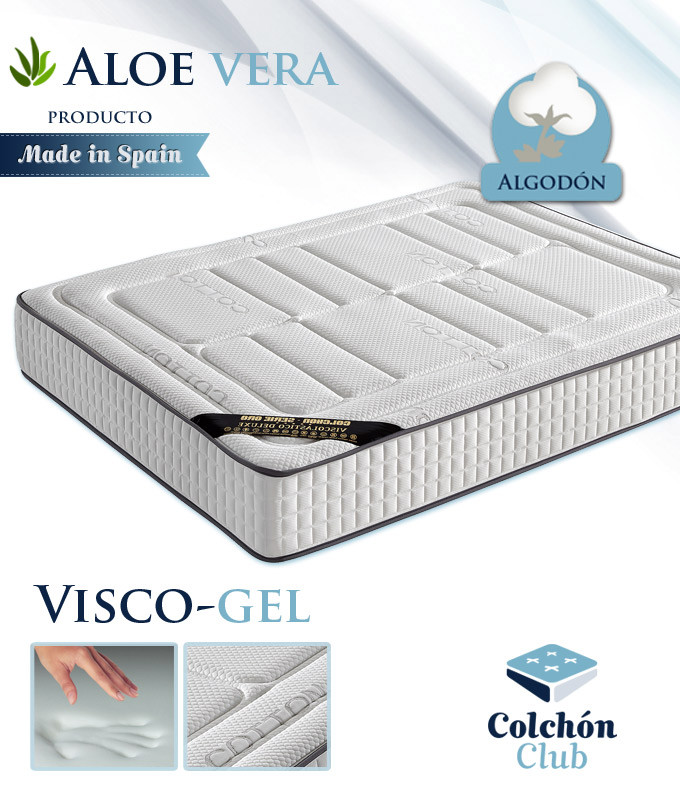 Pack colchón visco-gel + somier + almohadas fibra