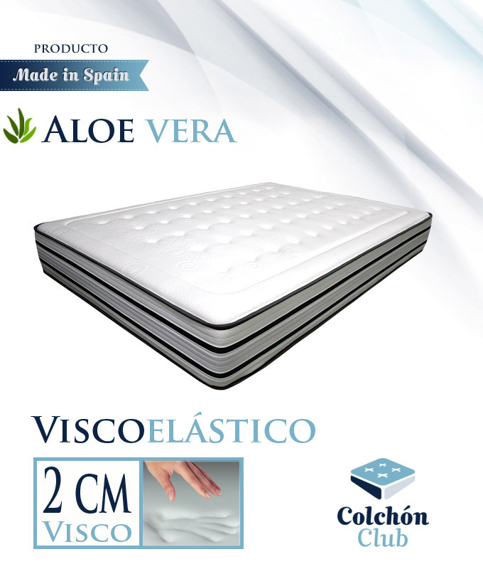 Colchón Viscoelástico Aloe Vera con Tapa Capitoné Ref I25000