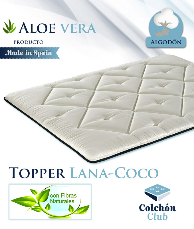 Topper fabricado en Lana, Algodón, Seda y Coco con tratamiento Aloe Vera Ref I56000
