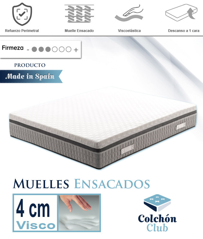 Juego de cama 90 x 190 cm somier + colchón de muelles ensacados + edredón +  almohada