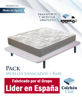 Pack Colchón de muelles ensacados y Base Tapizada fabricado por el Grupo Pikolin Ref P242000