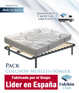 Pack Colchón de muelles Ensacados modelo Smak y Somier multiláminas fabricado por el Grupo Pikolin Ref P77000
